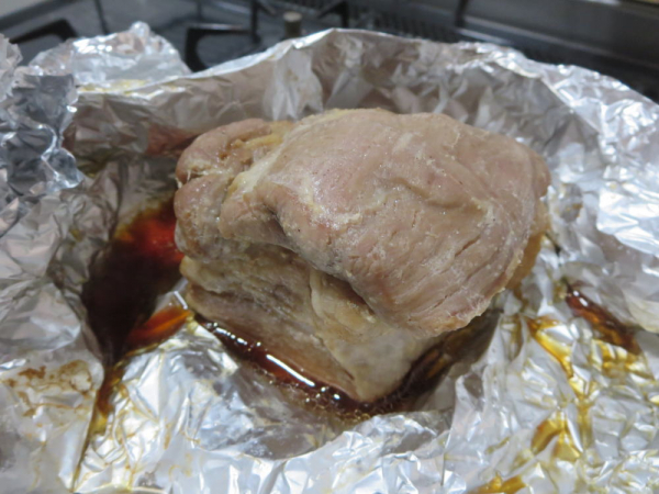 オーブントースターで焼いた豚バラ肉