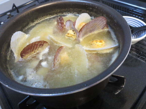 ホタテの稚貝のお味噌汁