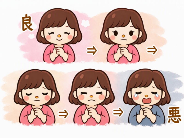 表情を段階ごとに分けて…