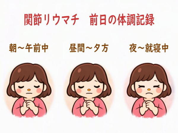 関節リウマチ 前日の体調記録day1030