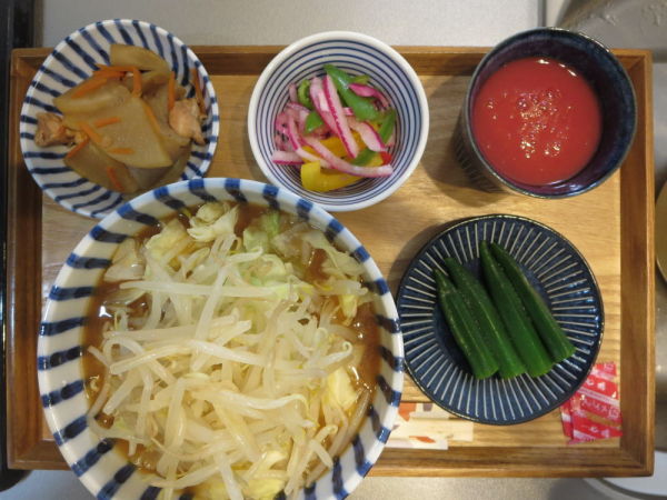 野菜たっぷり味噌ラーメンの献立