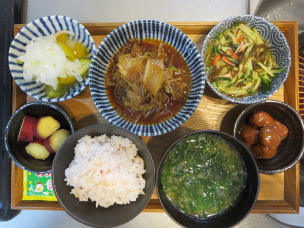 すき煮(前日の残り)の献立