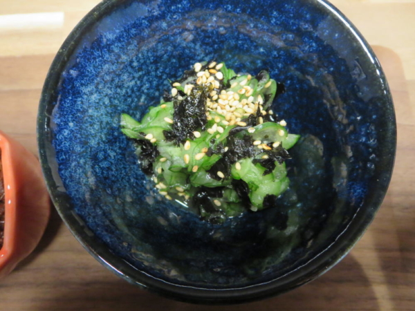 きゅうりと韓国海苔ふりかけの酢の物