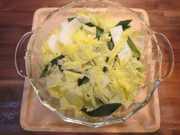 蒸し野菜(白菜と下仁田ネギ)