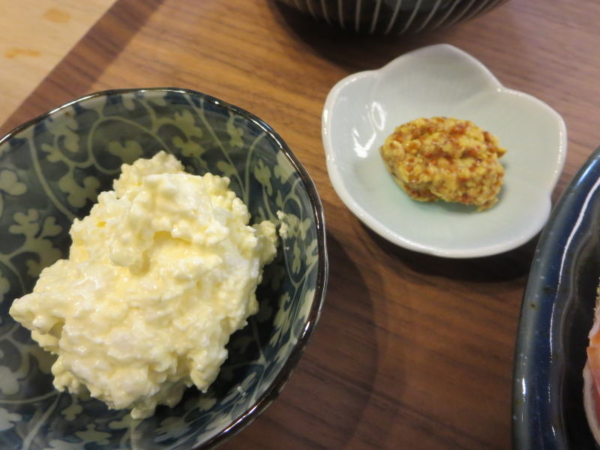 カッテージチーズ＋マヨ(カロリーオフ)、粒マスタード