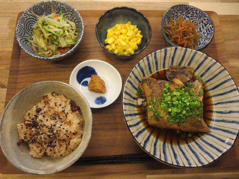 煮魚(カレイ)の献立