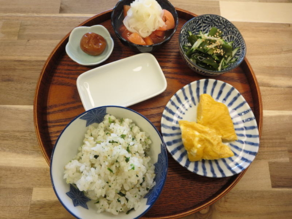 レンジでたまご焼きの献立