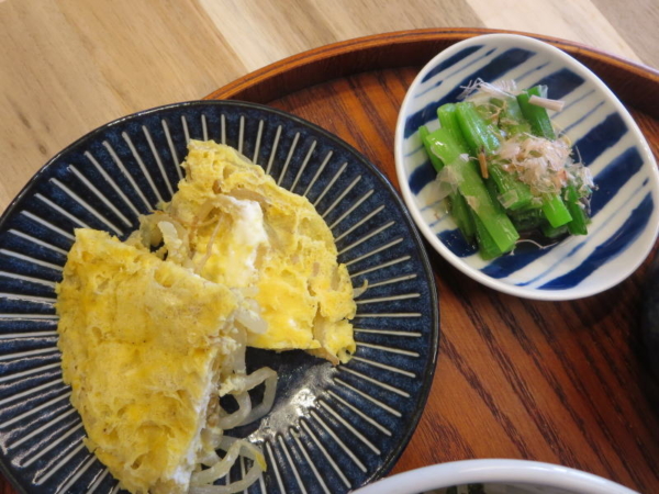 もやしたまご、ニラのお浸し