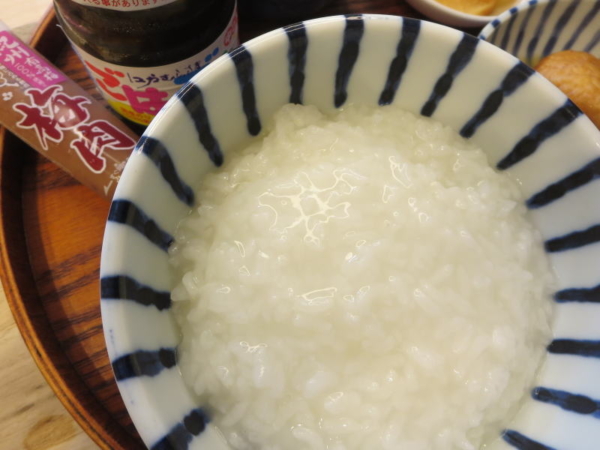 白粥、梅肉、海苔の佃煮