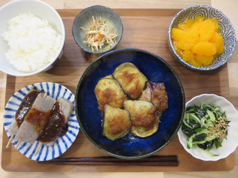 ナスのはさみ焼きの献立