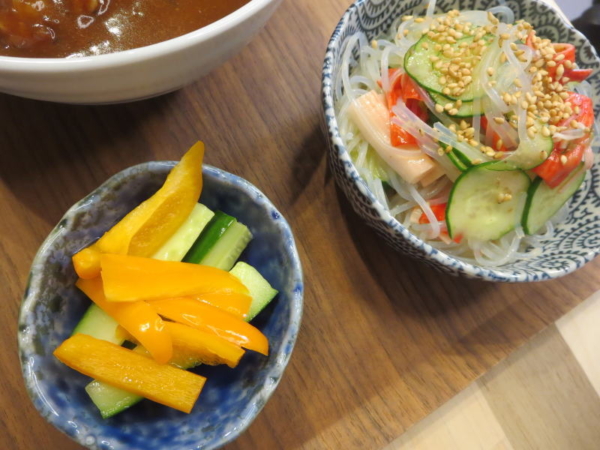 ピクルス、春雨サラダ