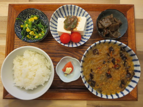 麻婆春雨の献立