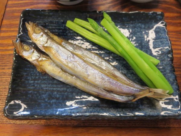 焼ししゃも、グリーンアスパラ