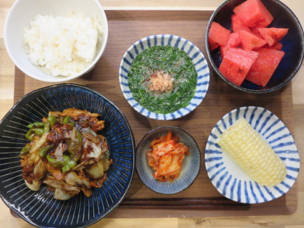 回鍋肉の献立