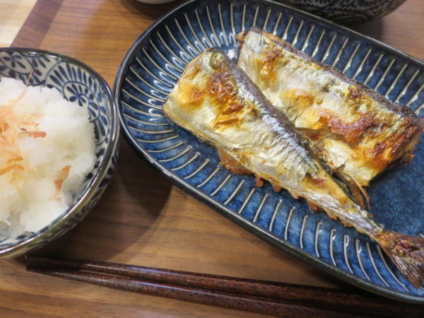 焼さんま、大根おろし