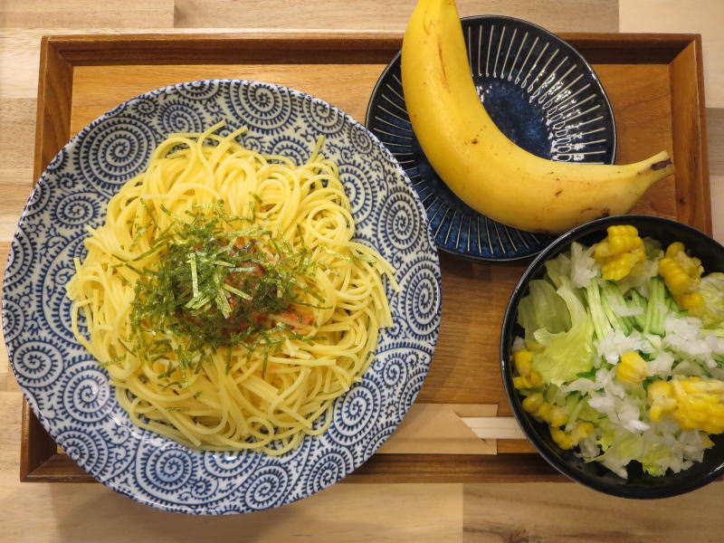 明太子パスタの献立