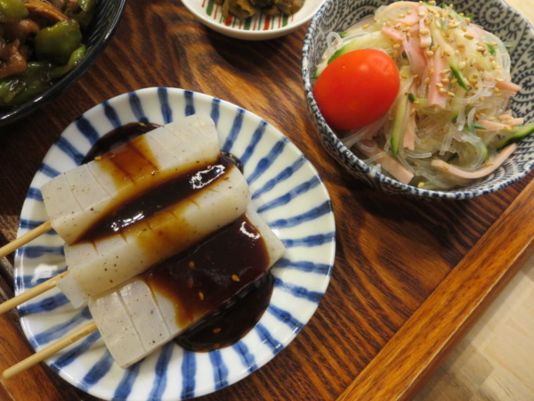 味噌田楽、春雨サラダ