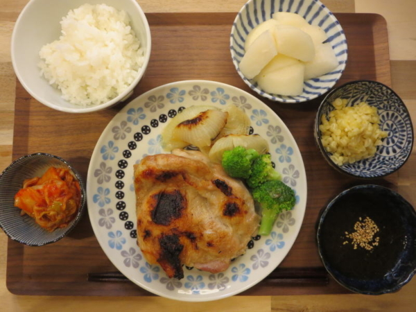 グリルチキンの献立