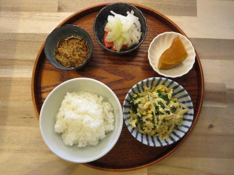 ニラ玉もやしの献立