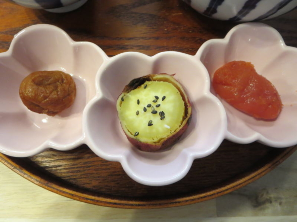 梅干、焼いも、明太子