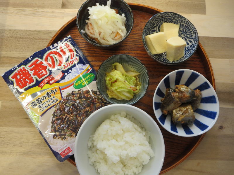 味付いわし缶の献立