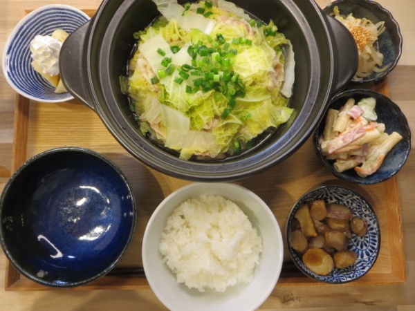 豚バラと白菜の重ね蒸しの献立