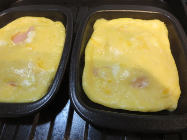 オーブントースタープレートでハムたまご