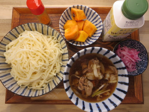 肉汁つけうどんの献立