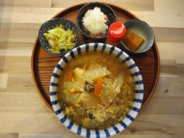 みそ味のうどんの献立