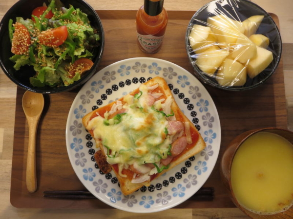 ピザトーストの献立