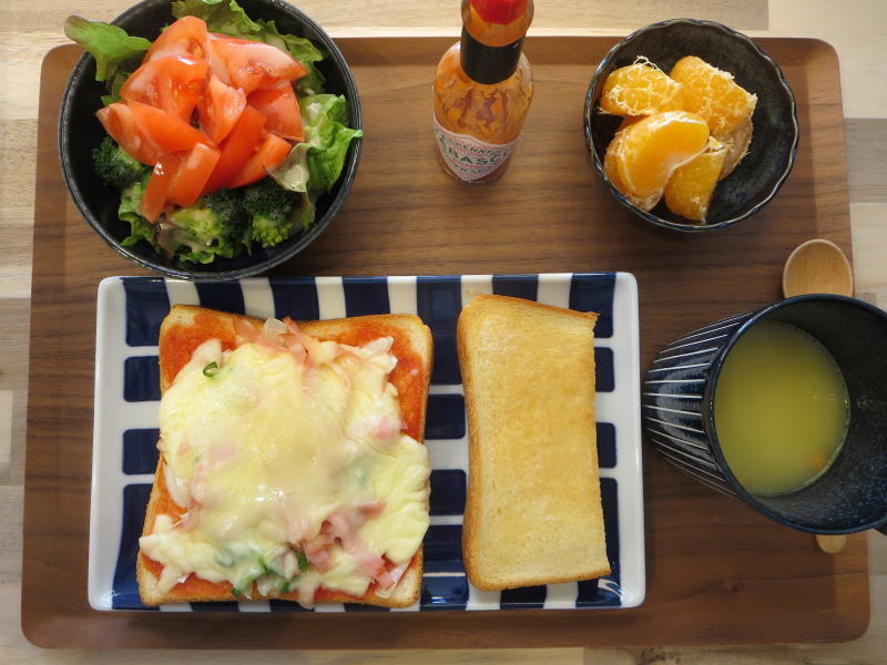 ピザトーストの献立