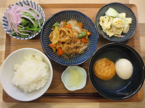 豚肉と野菜の甘酢炒めの献立