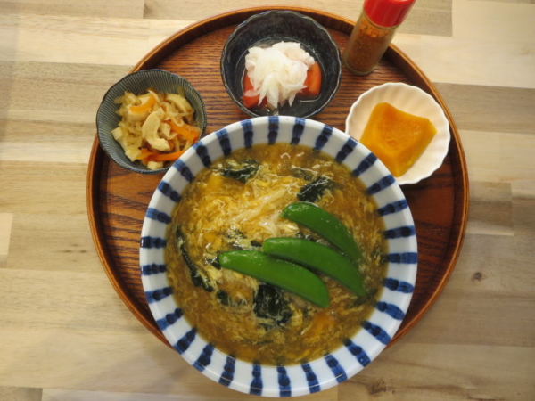 かき玉うどんの献立