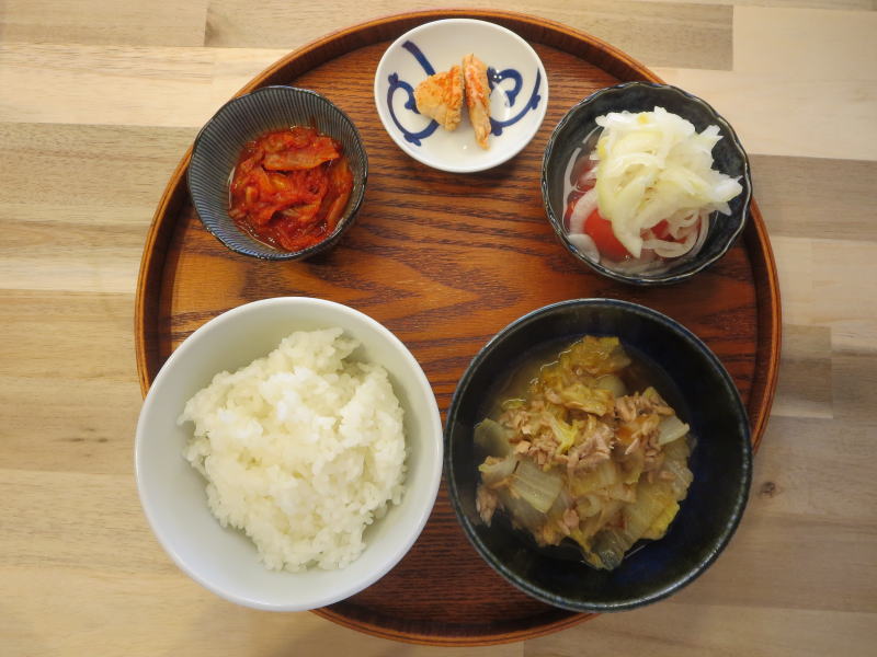 ツナ缶白菜の献立