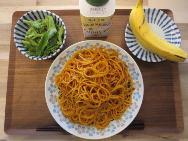 ミートソースの献立