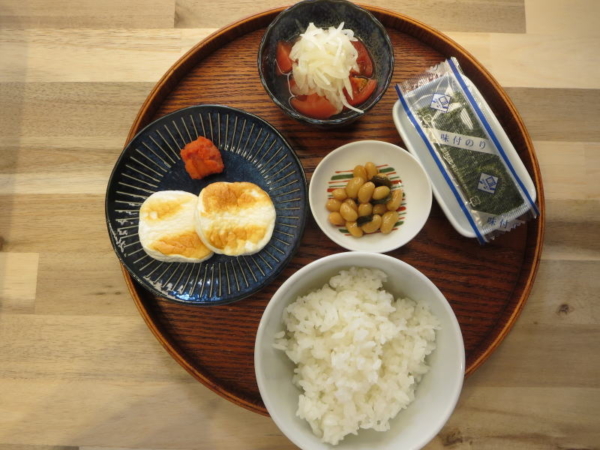 焼チーズはんぺんと焼明太子の献立