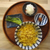 炒りたまご丼の献立