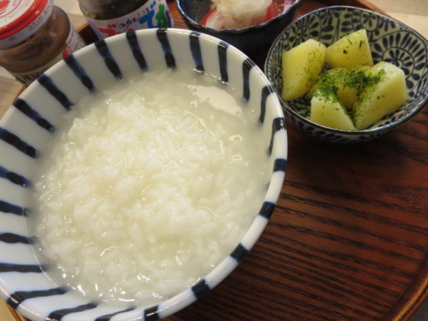 白粥、海苔塩ポテト