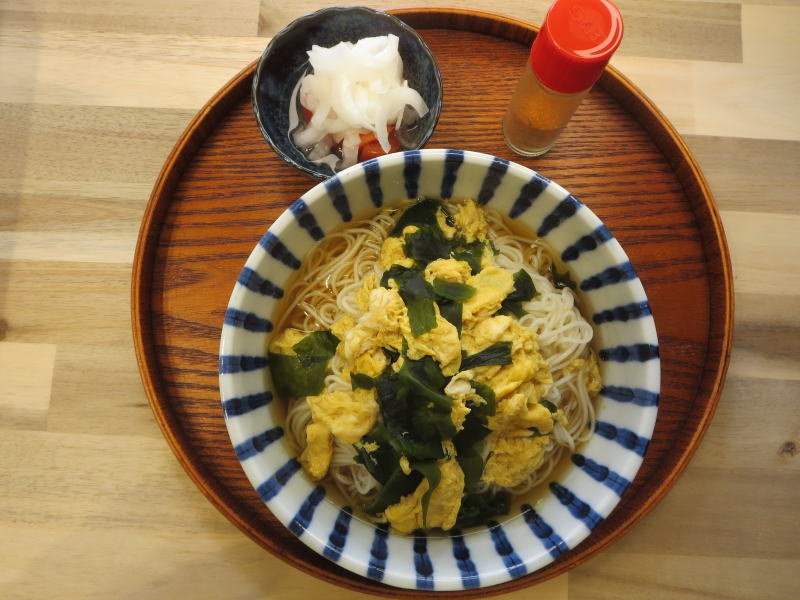 かき玉そうめんの献立
