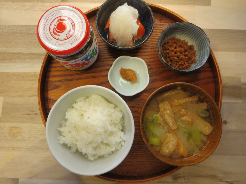 ごはんのおともで朝ごはんの献立