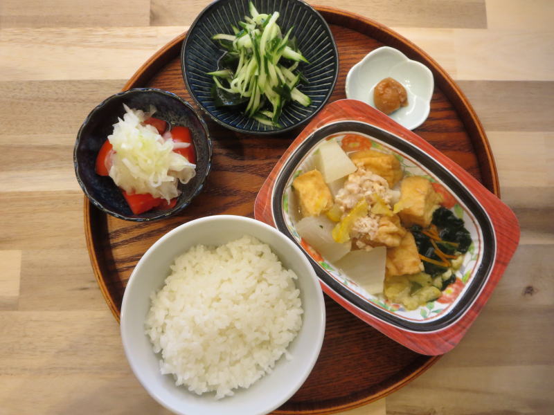 厚揚げと大根の肉みそ和え(京都はんなり一菜)の献立