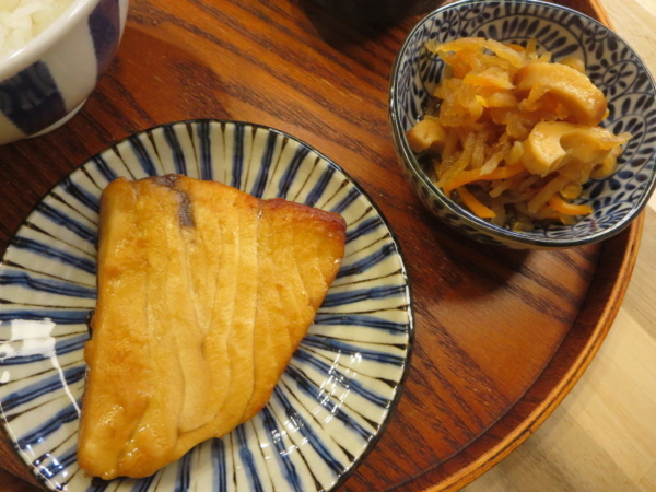 カジキの西京漬け焼き、切干大根煮